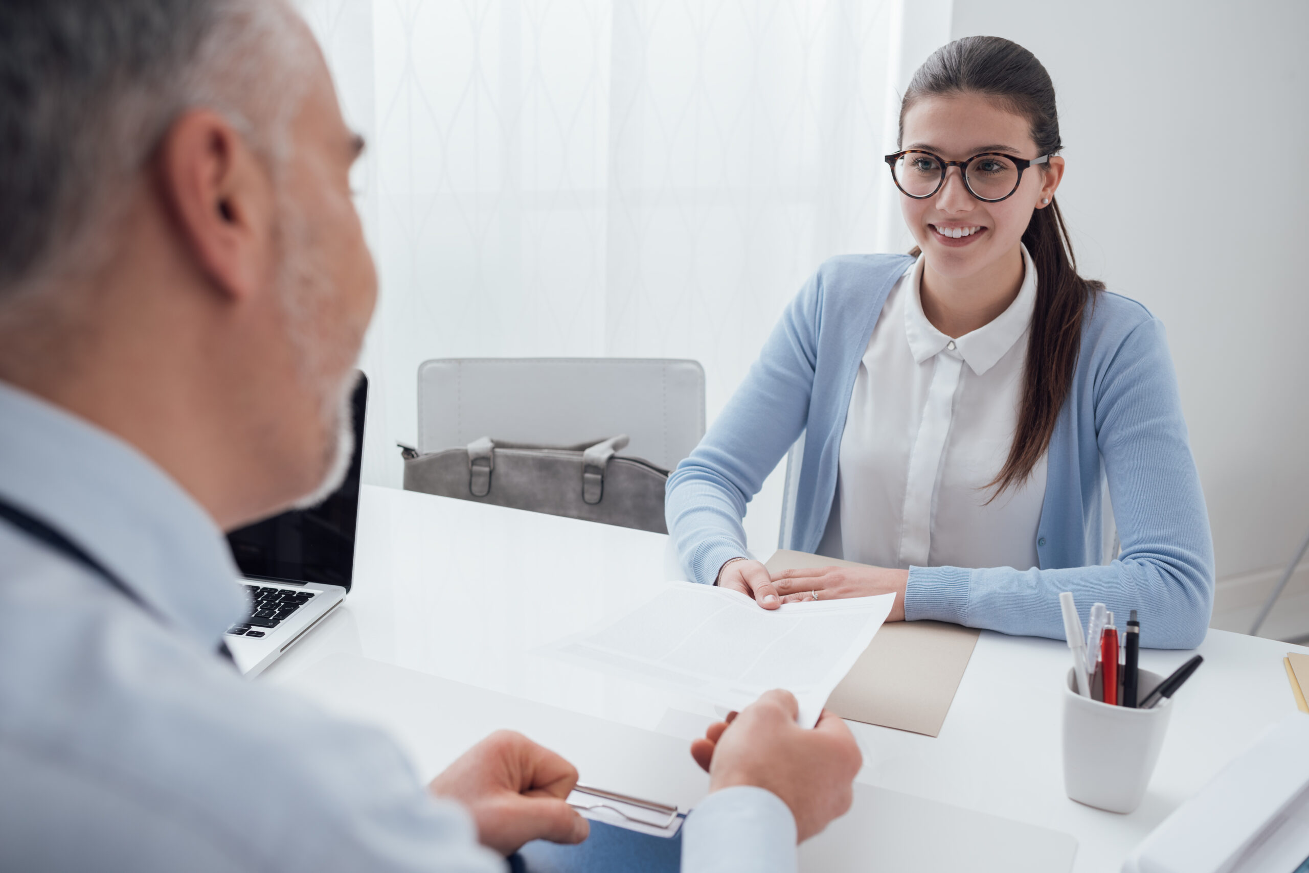 Young woman having a job interview