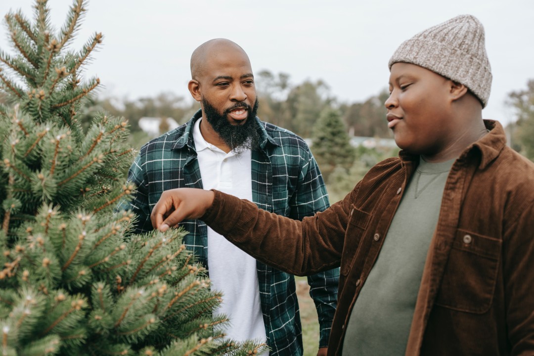 Father and son having a conversation