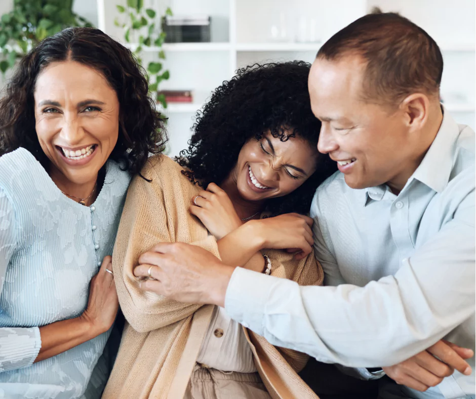 Family together laughing